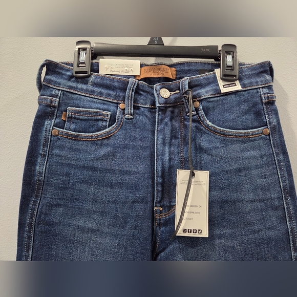 Judy Blue Women's Straight Leg Jeans - Dark Blue - Picture 3 of 3